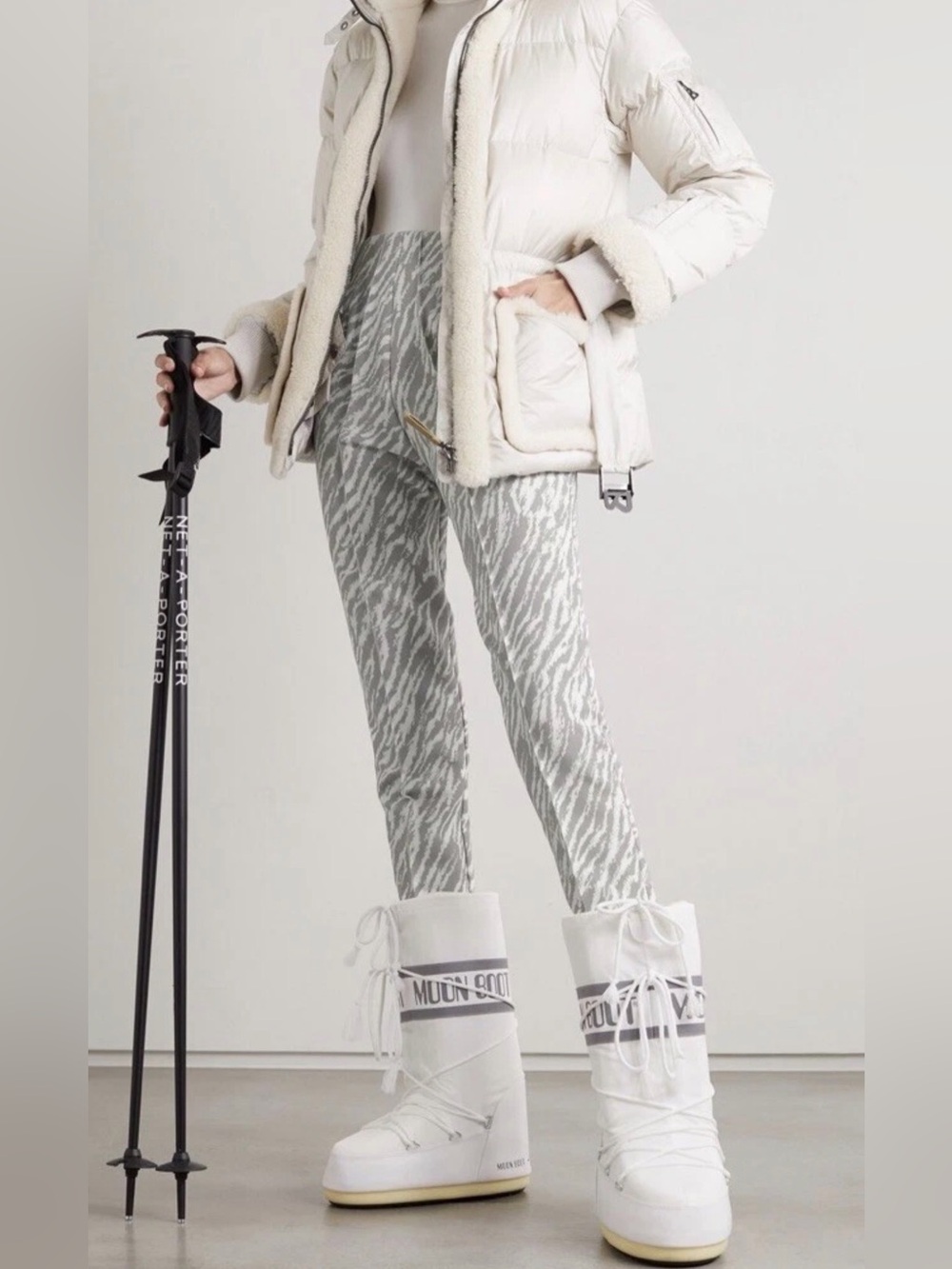 Bogner Elaine Zebra Animal Print Stretch Ski Stirrup ski Snowboard Pants 8